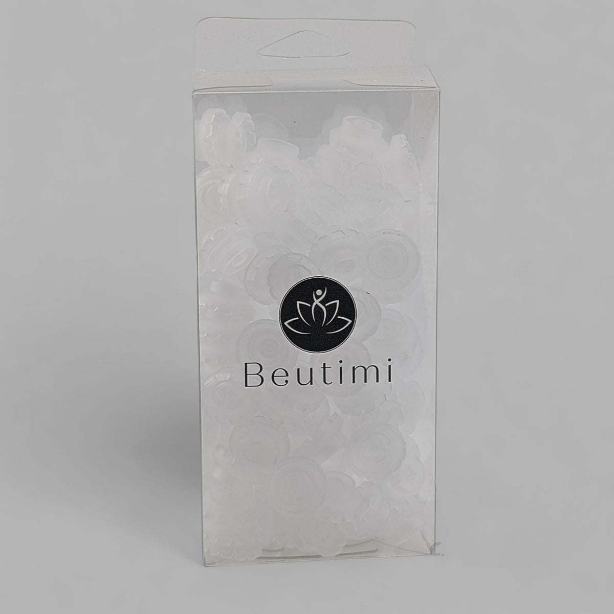 Beutimi Lotus Bouquet Ring displayed in clear plastic packaging with lotus logo and brand name visible on front
