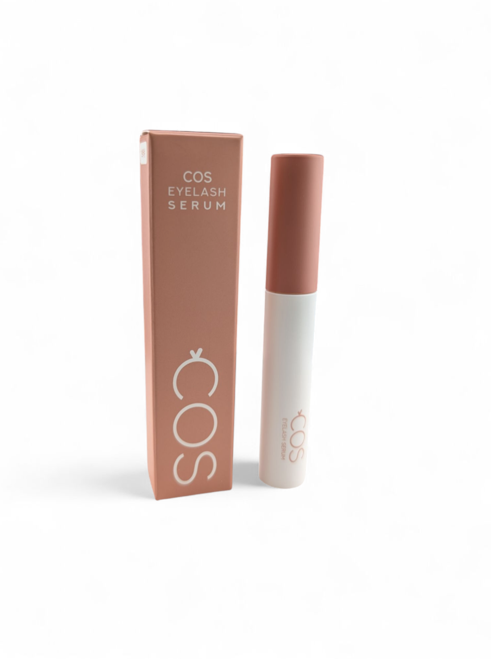 Beutimi Natural Lash Nourish Serum displayed with rose-toned packaging box and white applicator wand with brown cap